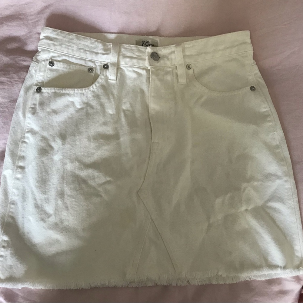 J. Crew White Denim Skirt